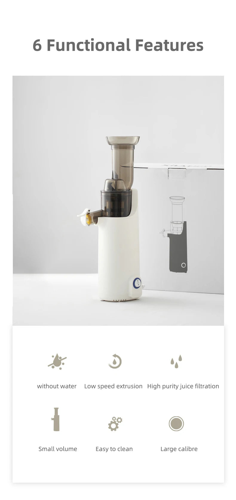 JuiceEase™ Mini Cold Press Slow Juicer C1B