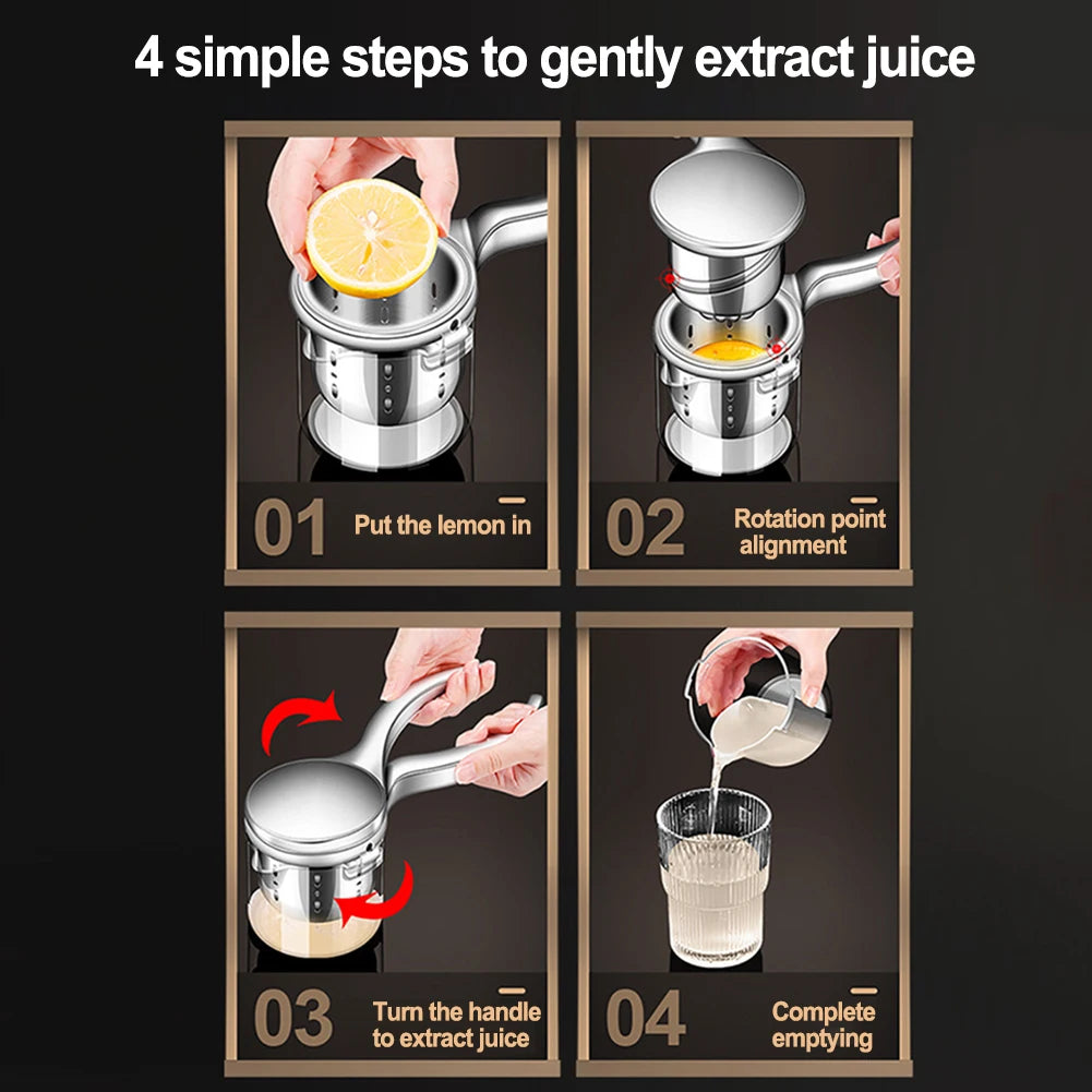 JuiceEase™ Stainless Steel Hand Press Juicer
